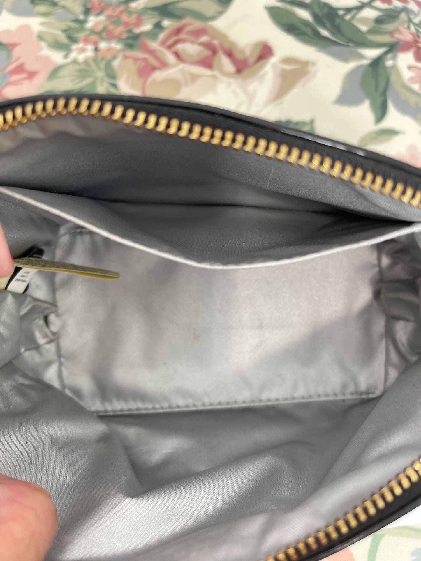 Kate Spade | Black Saffiano Leather Small Black Cosmetic Bag