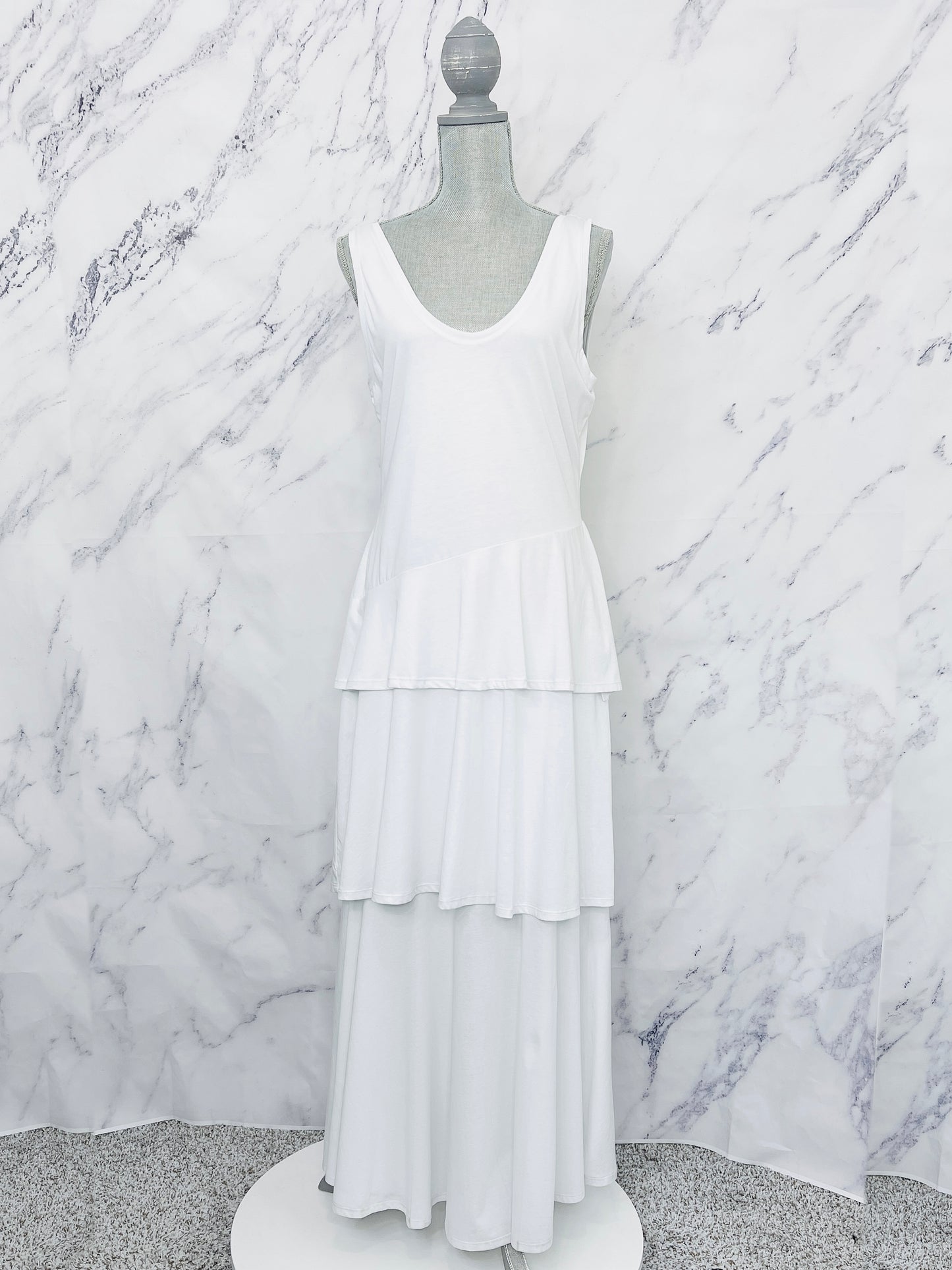 Rebecca Taylor | Tiered White Tank Dress | Size L