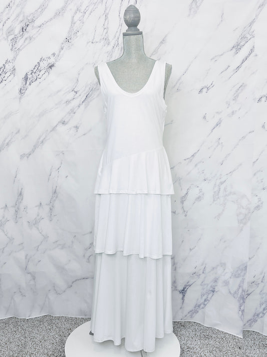 Rebecca Taylor | Tiered White Tank Dress | Size L