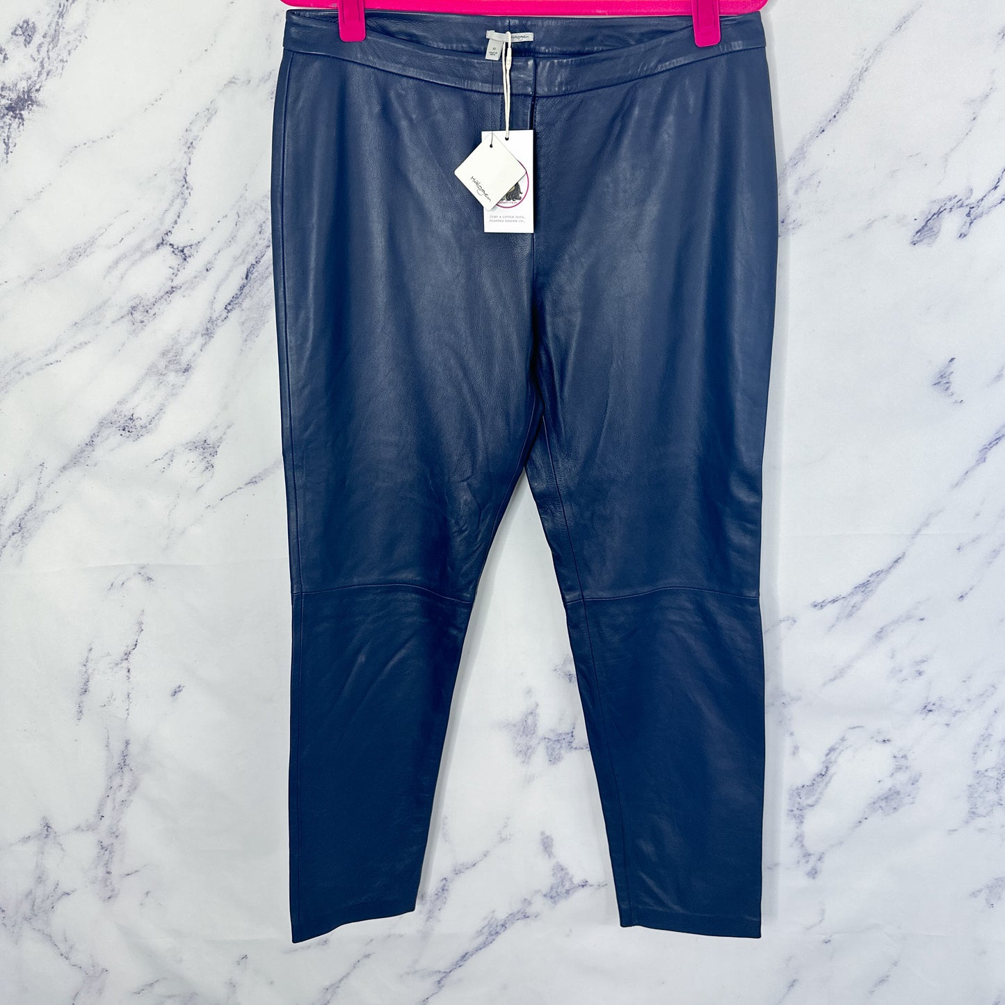 Halogen | Navy Genuine Leather Pants | 10