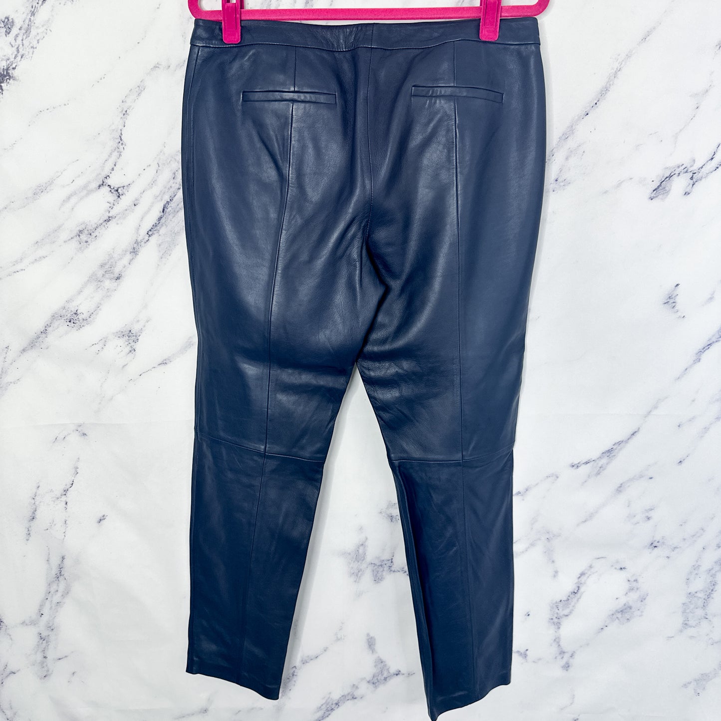 Halogen | Navy Genuine Leather Pants | 10