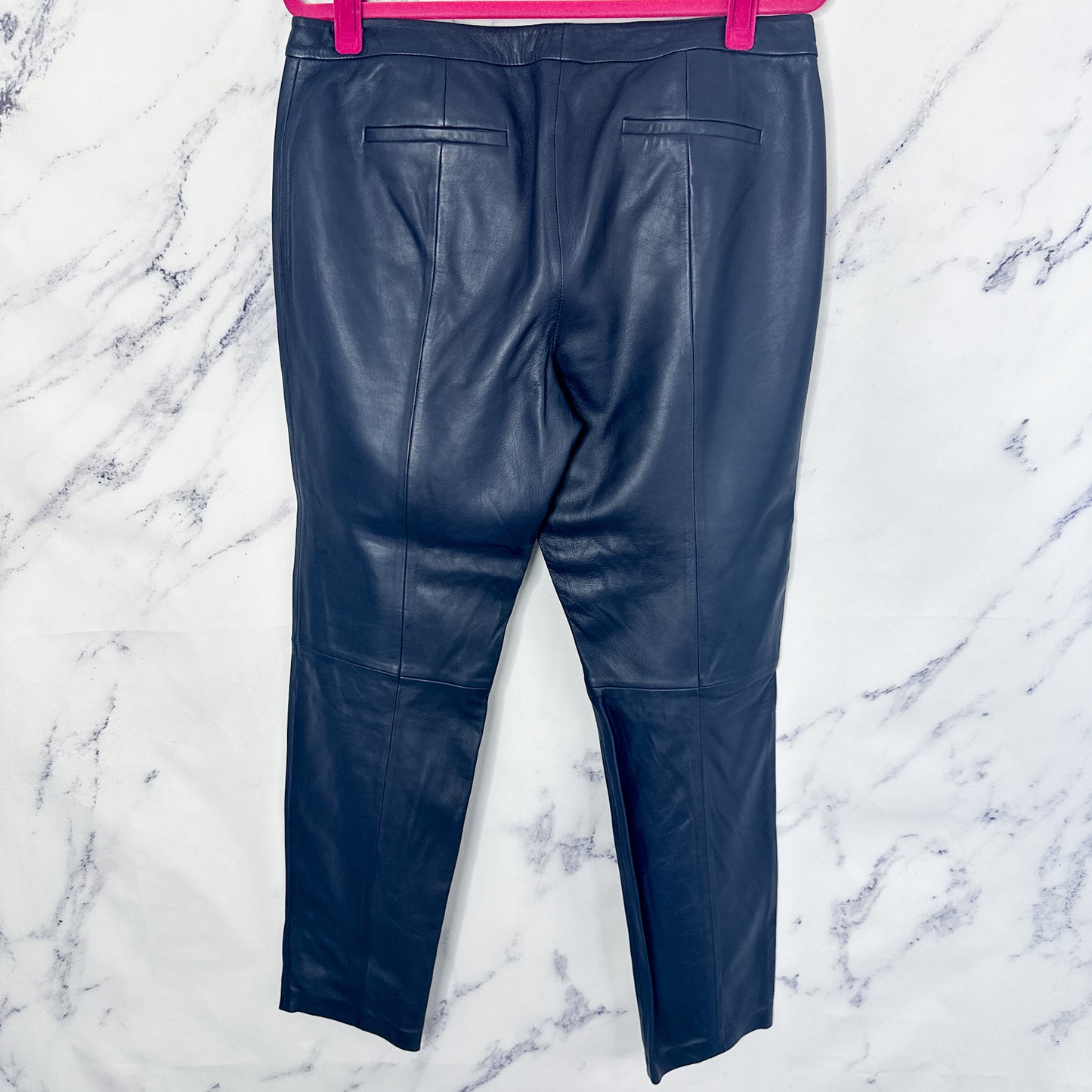 Halogen | Navy Genuine Leather Pants | 10