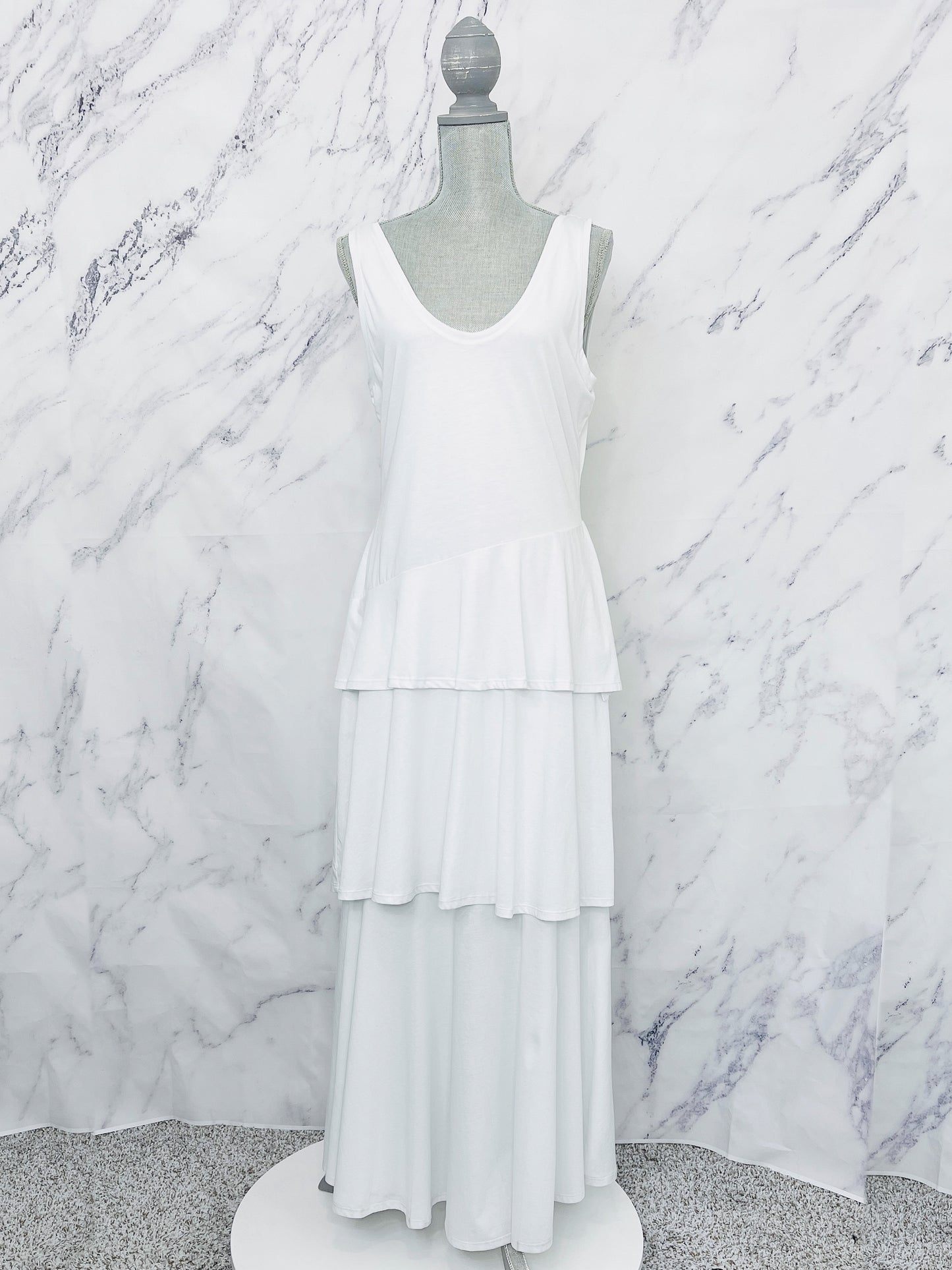 Rebecca Taylor | Tiered White Tank Dress | Size L