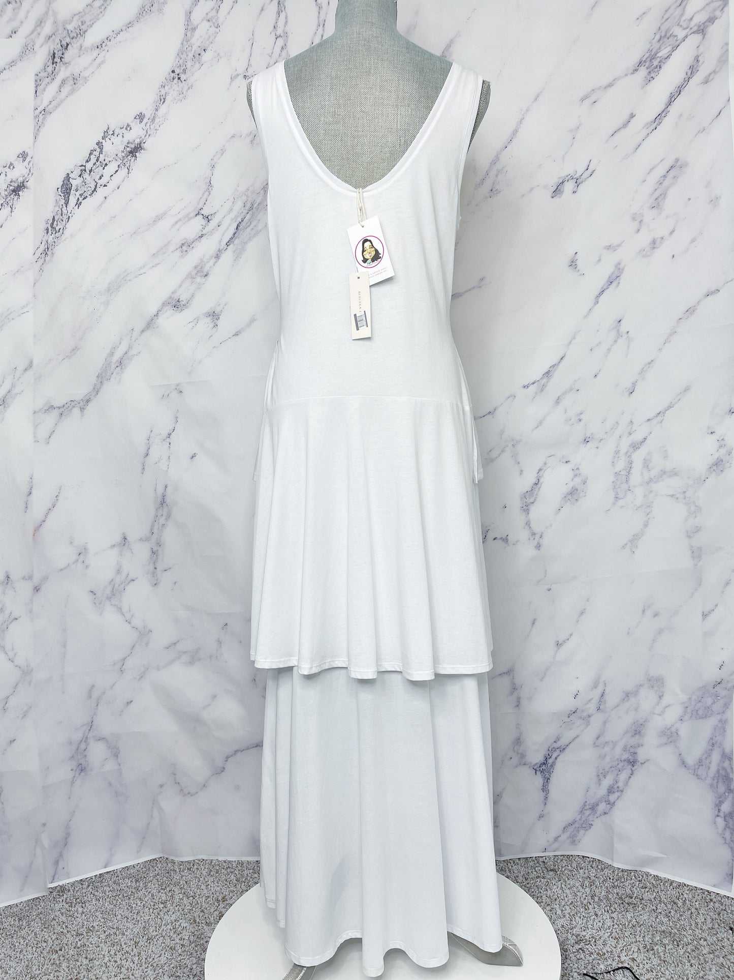 Rebecca Taylor | Tiered White Tank Dress | Size L