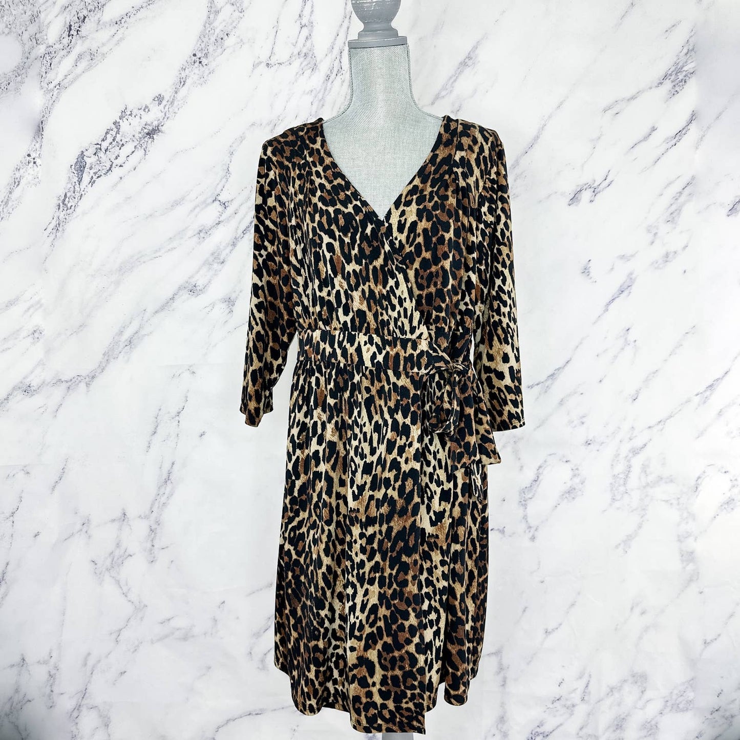 Lane Bryant | Leopard Print Faux Wrap Dress | Sz 14/16