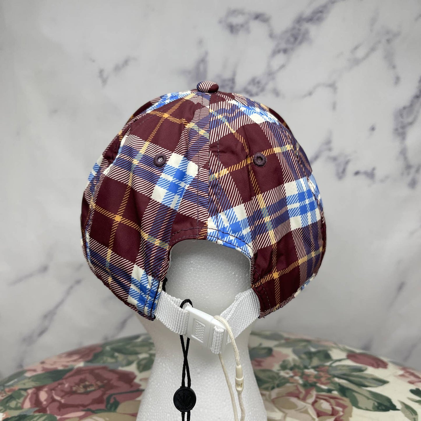 Rag & Bone | Addison Plaid Maroon & Blue Baseball Cap