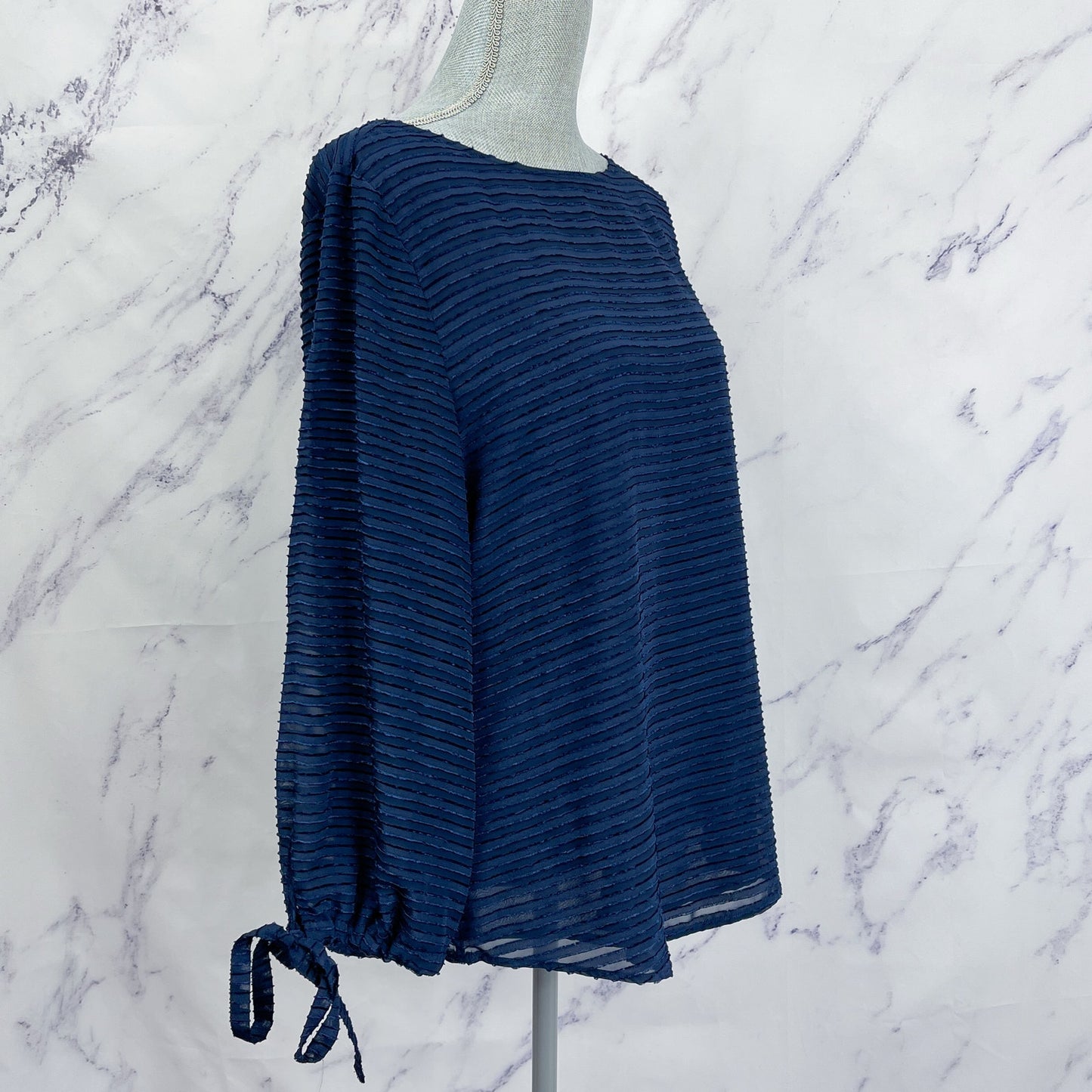 Banana Republic | Navy Semi-Sheer Long Sleeve Shirt | L