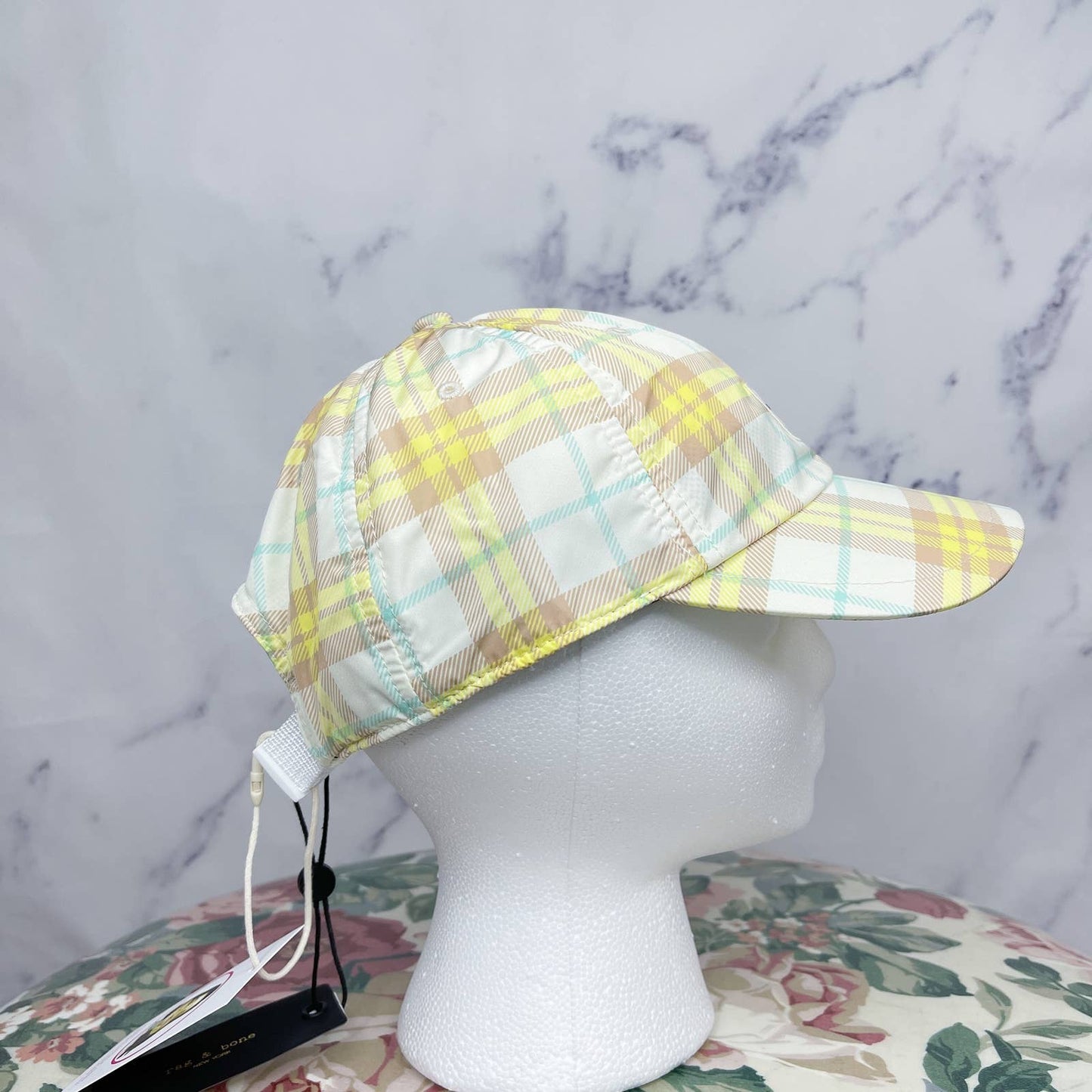 Rag & Bone | Addison Plaid Yellow Baseball Cap