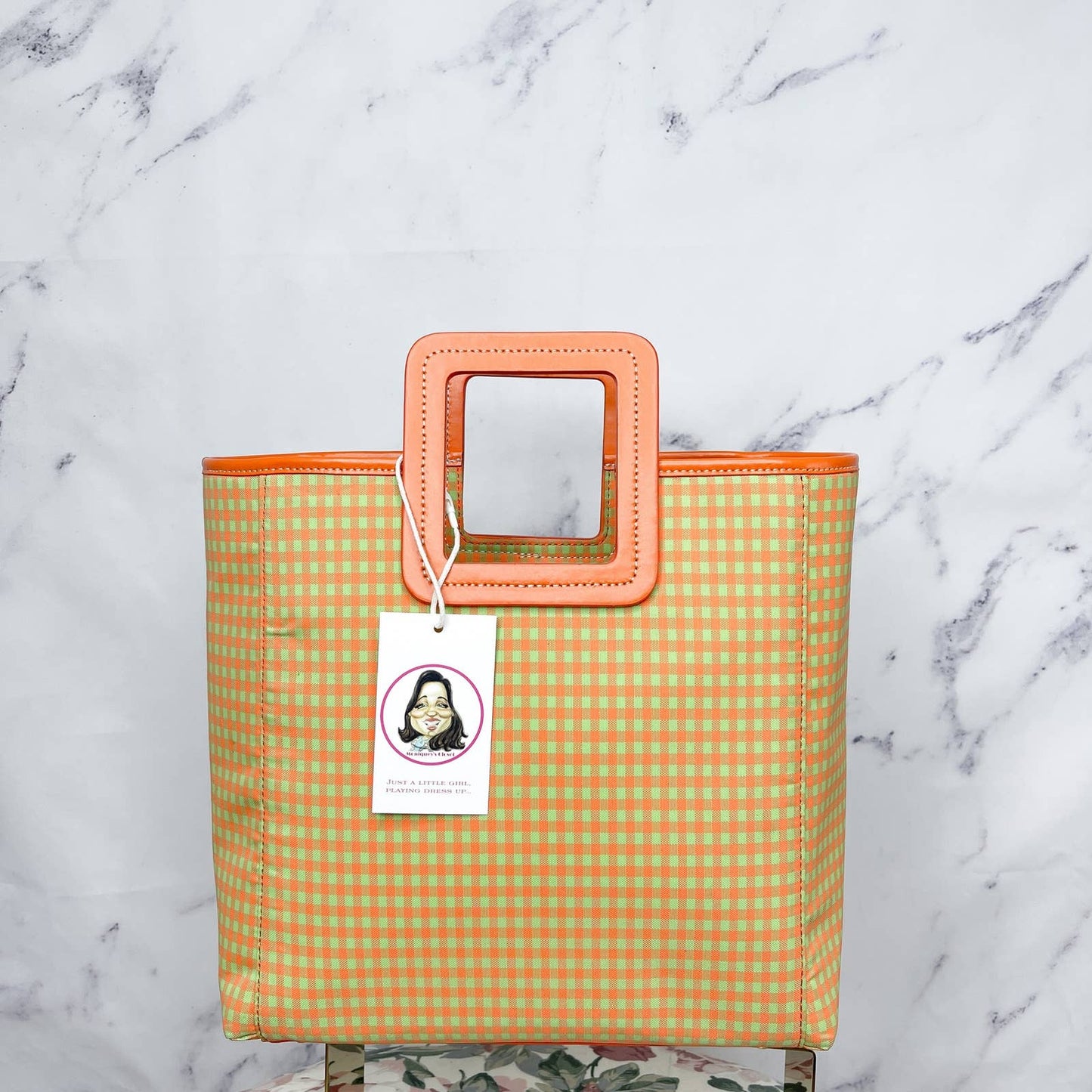 STAUD | Shirley Gingham Nylon Tote Bag