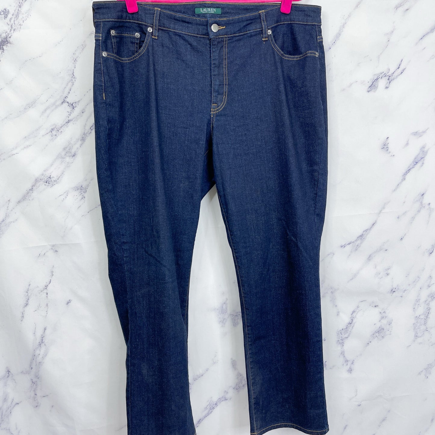 LAUREN Ralph Lauren | Modern Straight Curvy Dark Denim Jeans | 20W