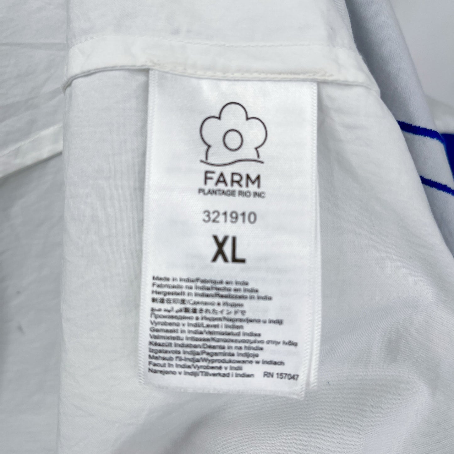 Farm Rio | Off-White Fish Cutwork Long Sleeve Romper | XL