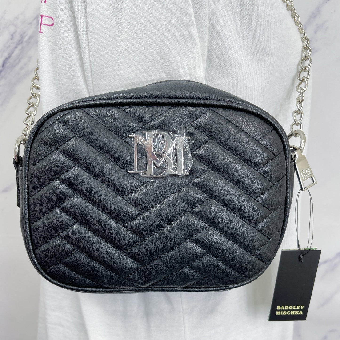 Badgley Mischka | Chevron Quilted Camera Bag