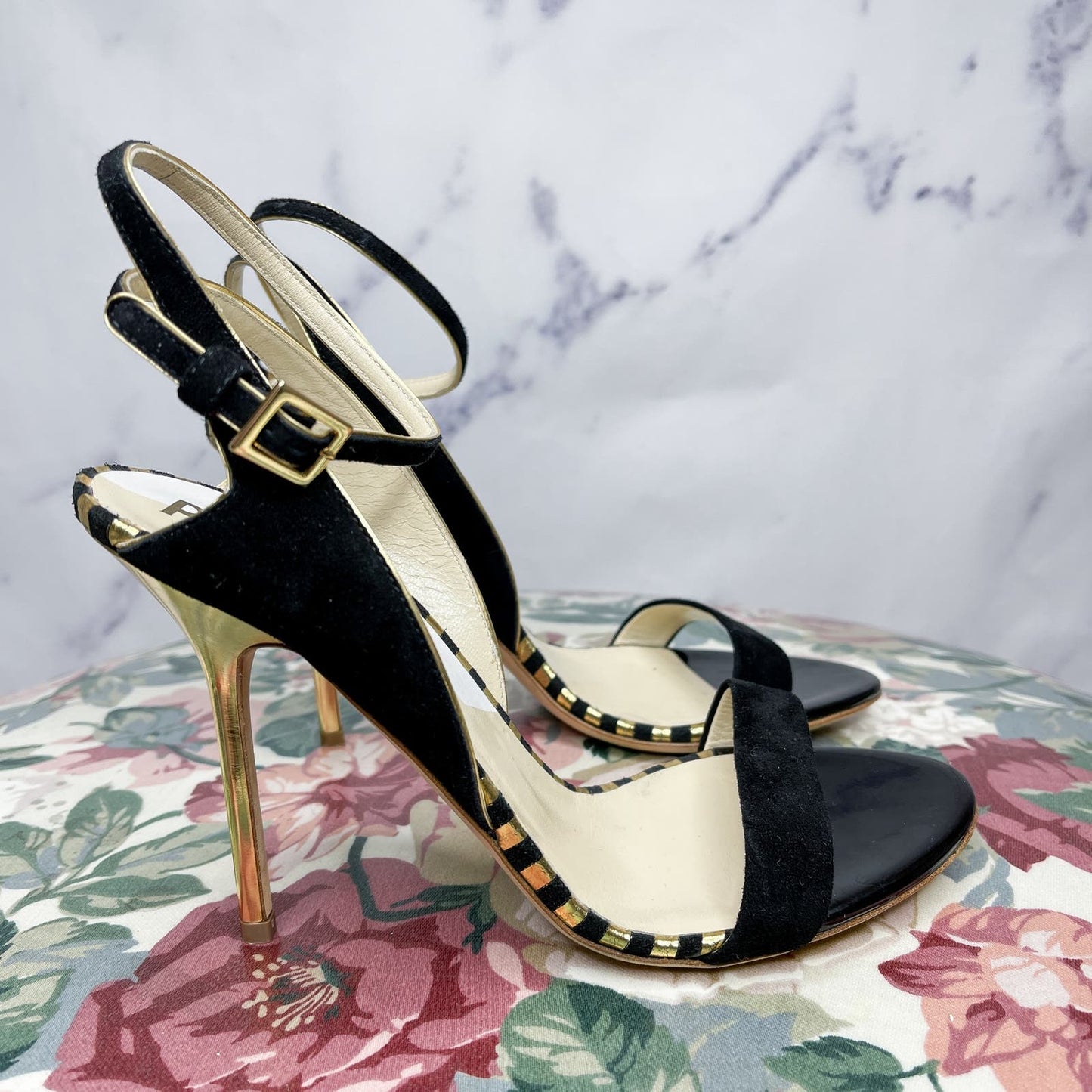 Pollini | Black Suede Stiletto Heels | EU37.5  US(7)