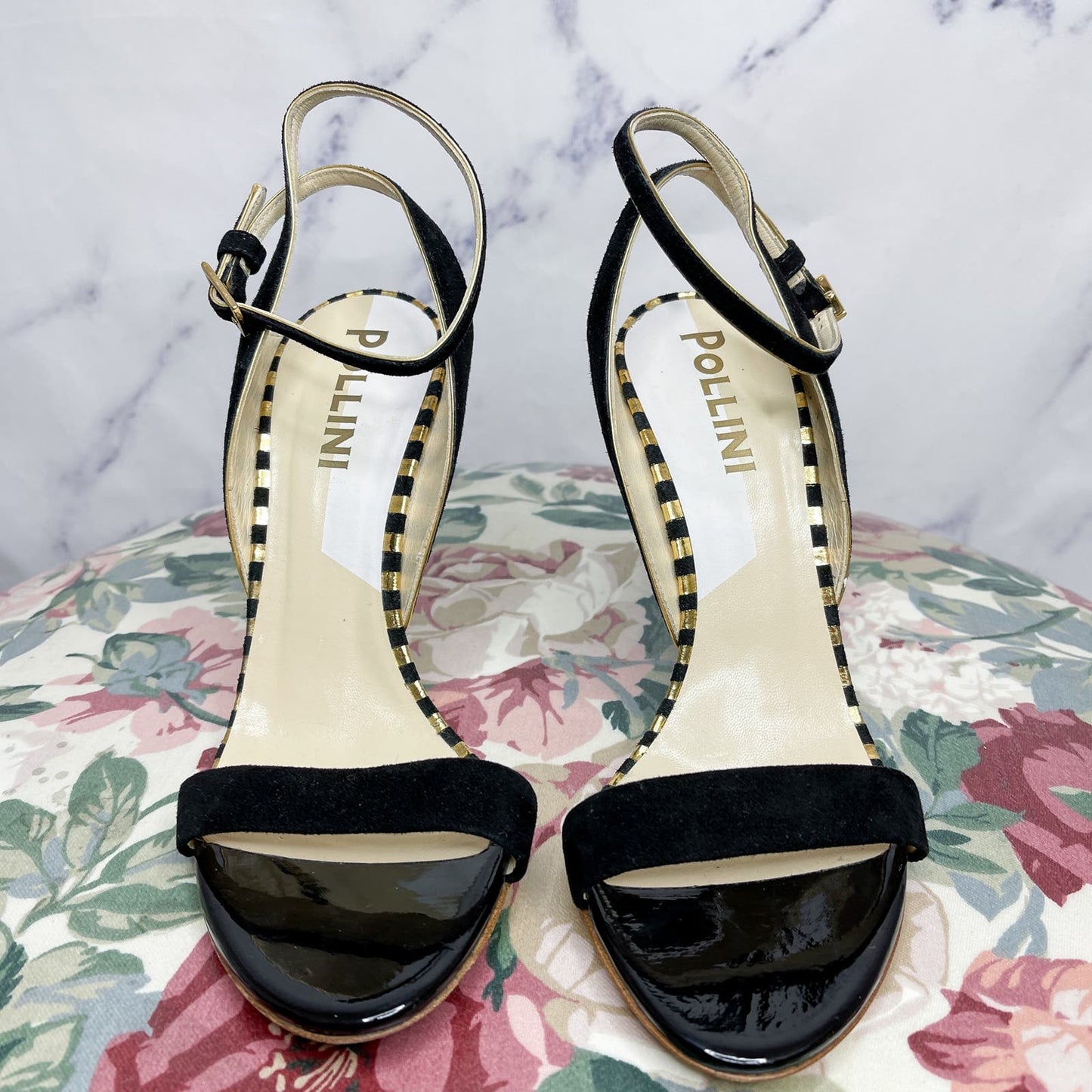 Pollini | Black Suede Stiletto Heels | EU37.5  US(7)