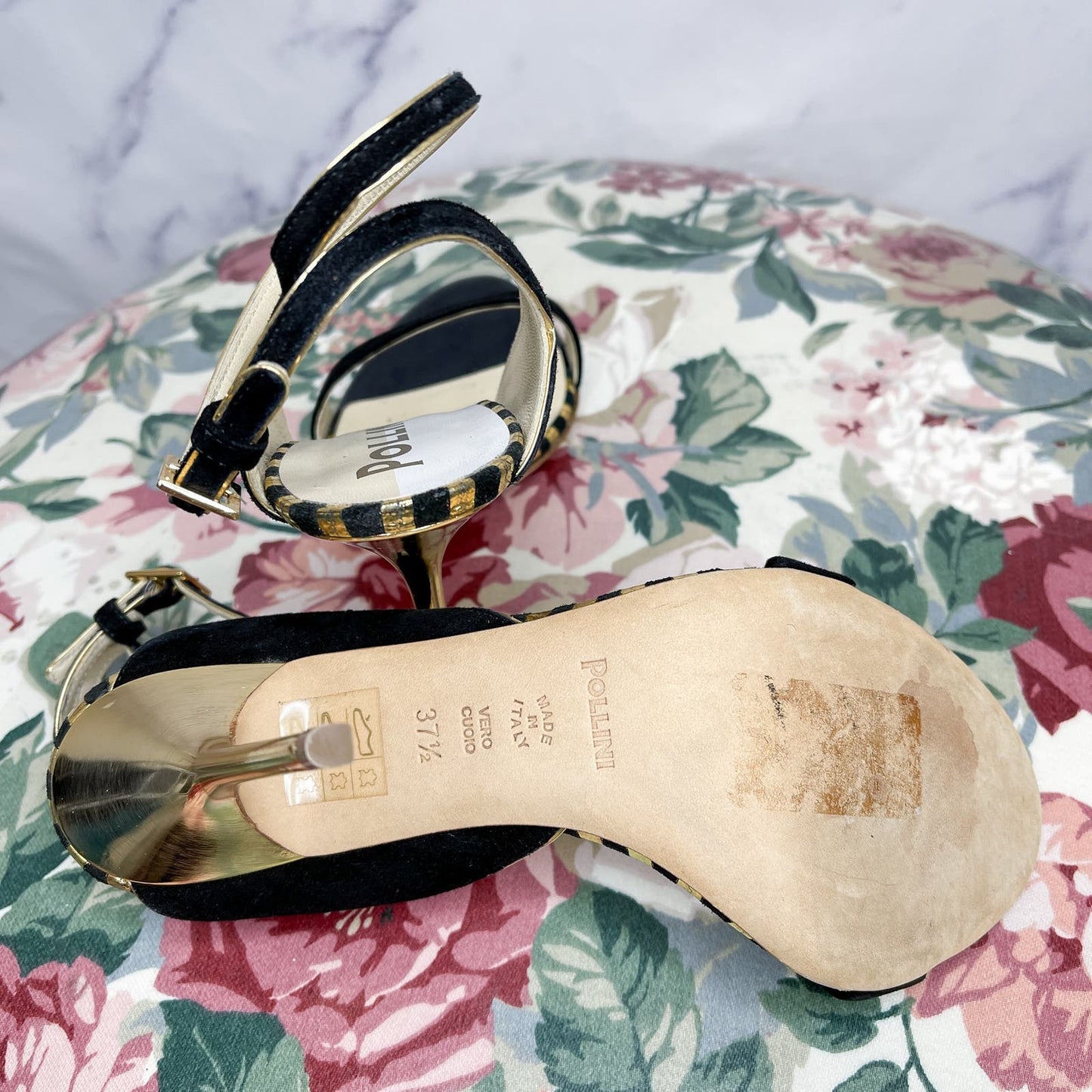 Pollini | Black Suede Stiletto Heels | EU37.5 US(7)