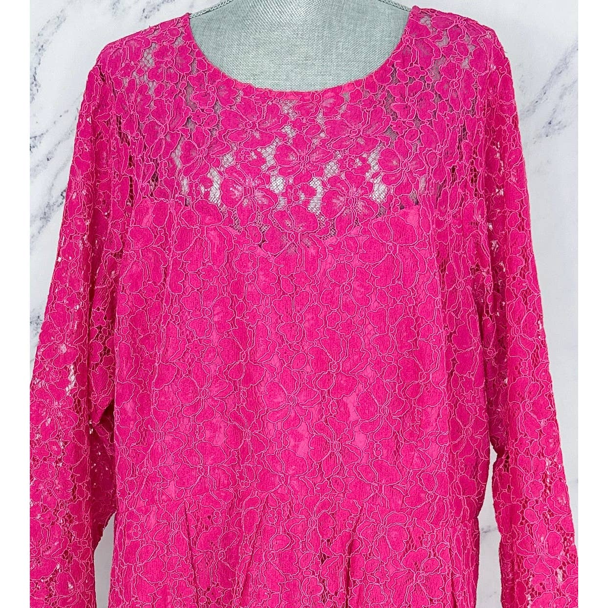 Eloquii | Pink Lace Fit and Flare Dress | Sz 24