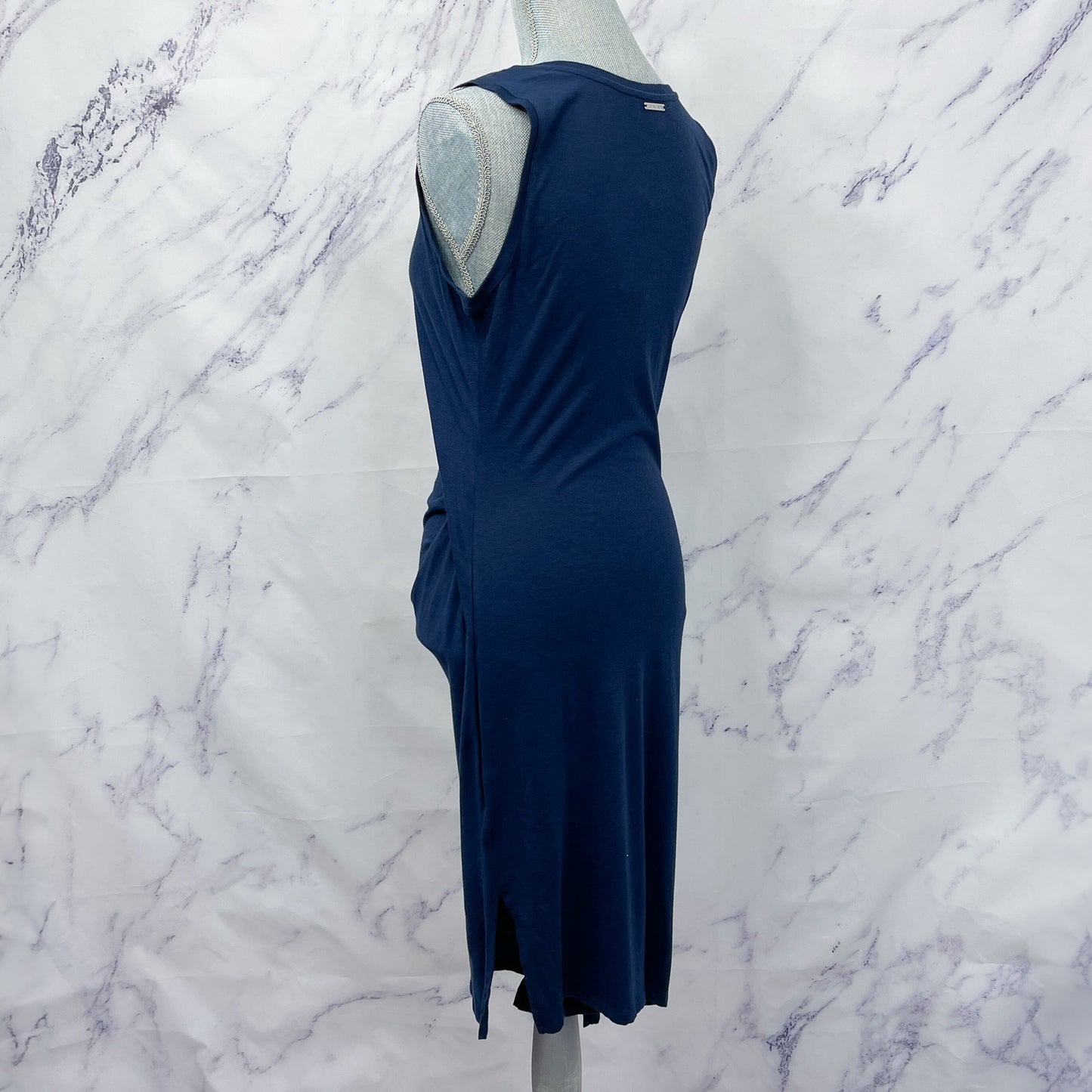 MICHAEL Michael Kors | Navy Sleeveless Faux Wrap Jersey Dress | M