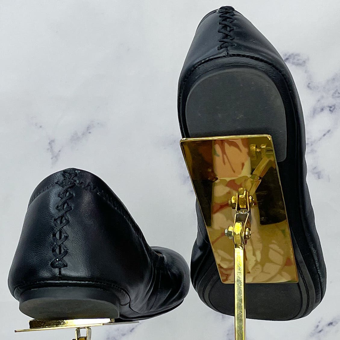 Lucky Brand | ‘Erin’ Black Leather Flats | 10