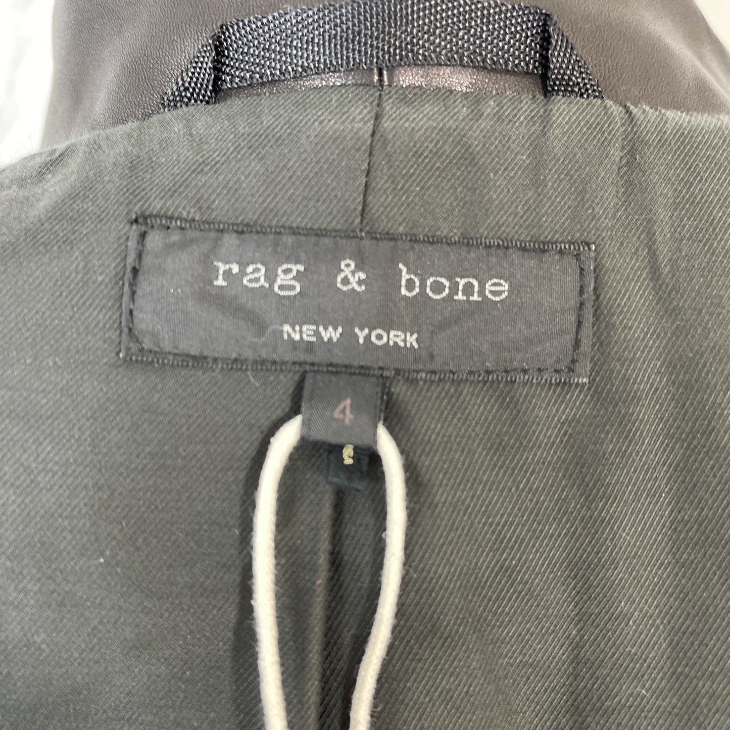 Rag & Bone | Harper Lamb Leather Lapel Wool Blazer