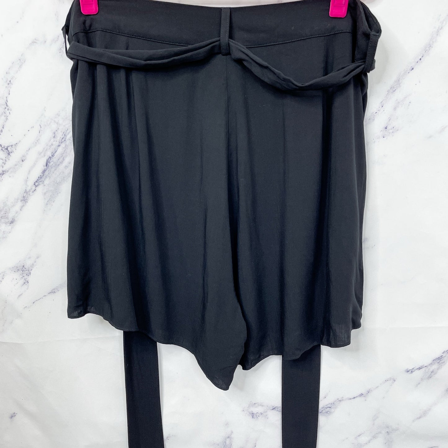 City Chic | Black Belted Flouncy City Shorts | L/20