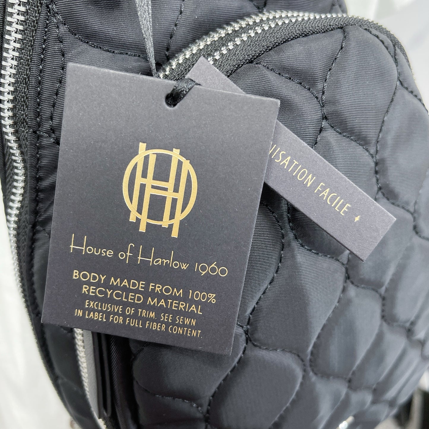 House of Harlow 1960 | Black Quilted Sling Bag / Crossbody