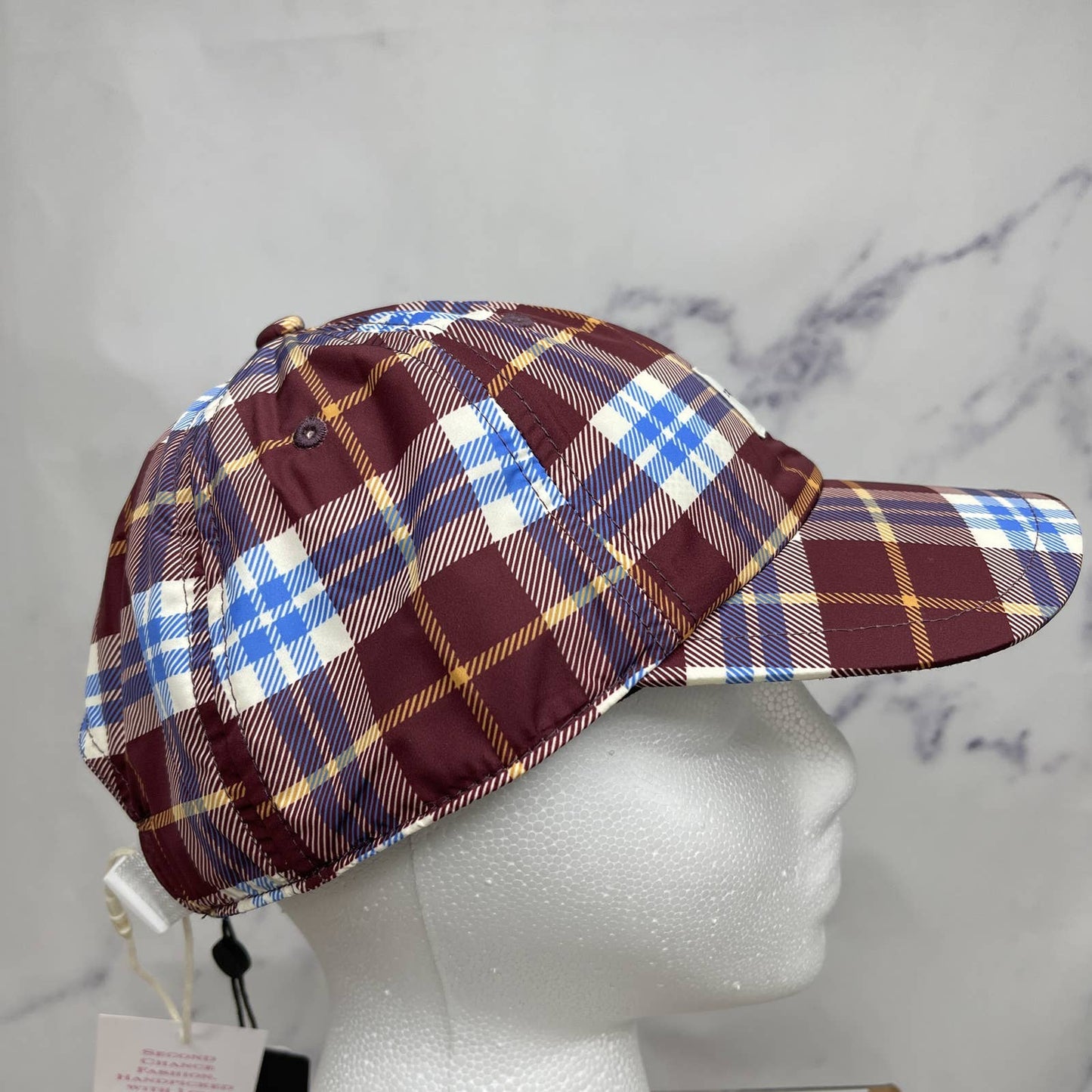 Rag & Bone | Addison Plaid Maroon & Blue Baseball Cap