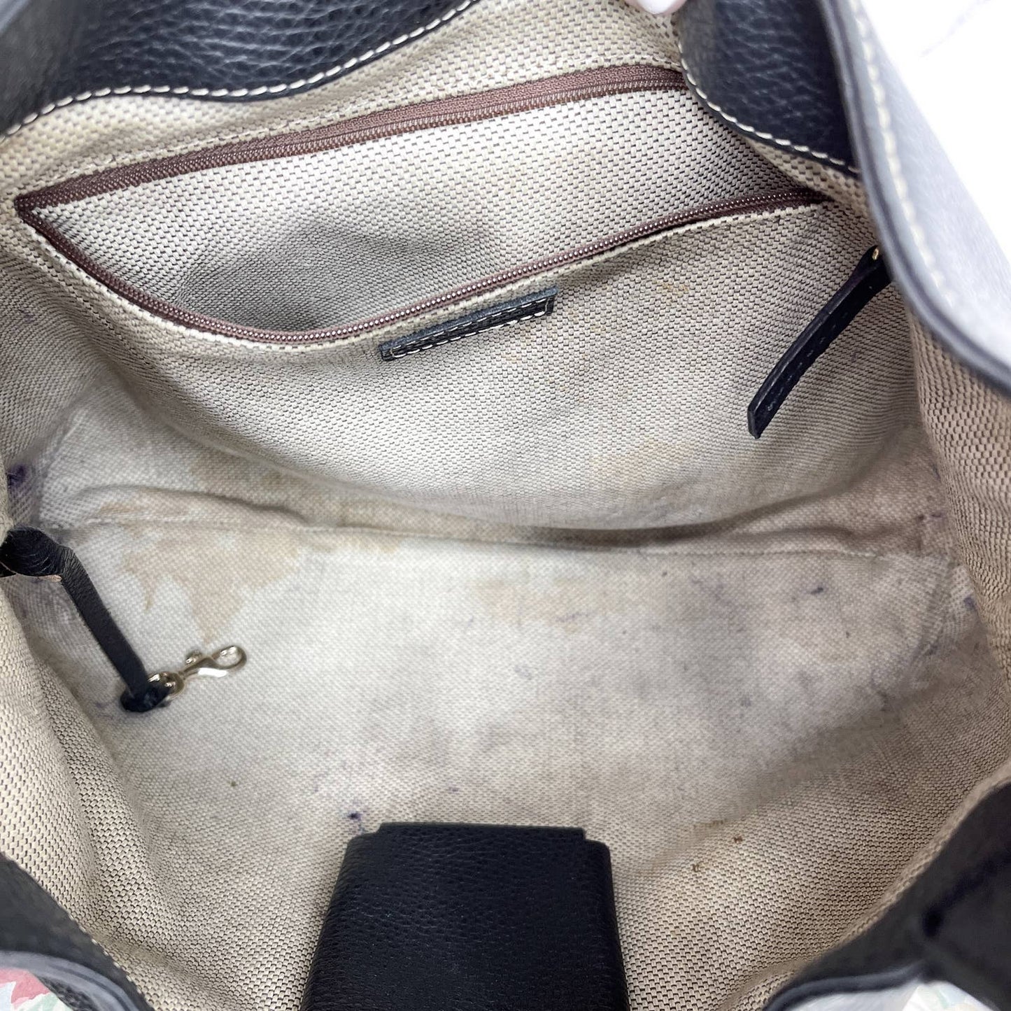 Dooney & Bourke | Whipstitch Black Pebble Leather Hobo