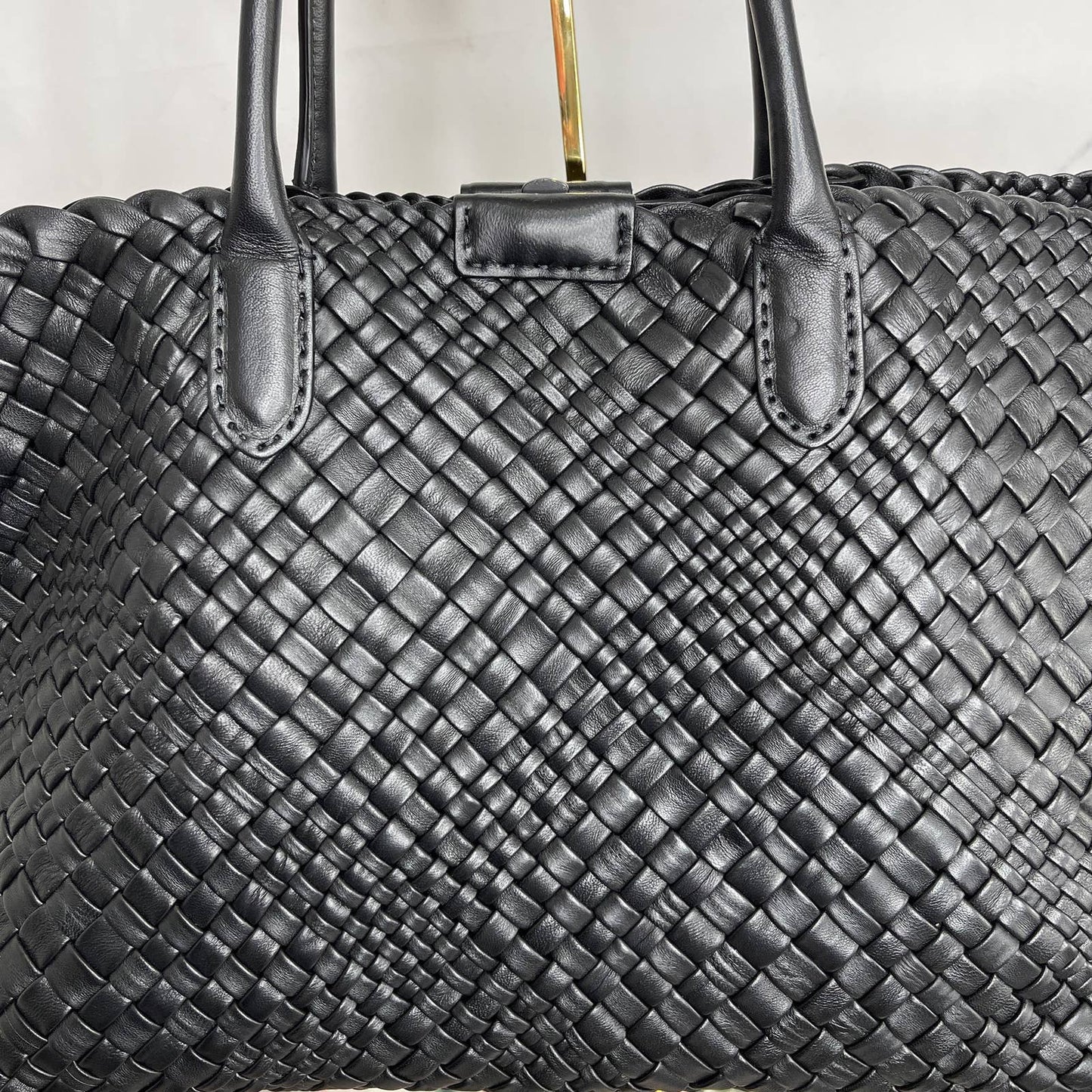 Falor Firenze | Hand Woven Black Leather Tote
