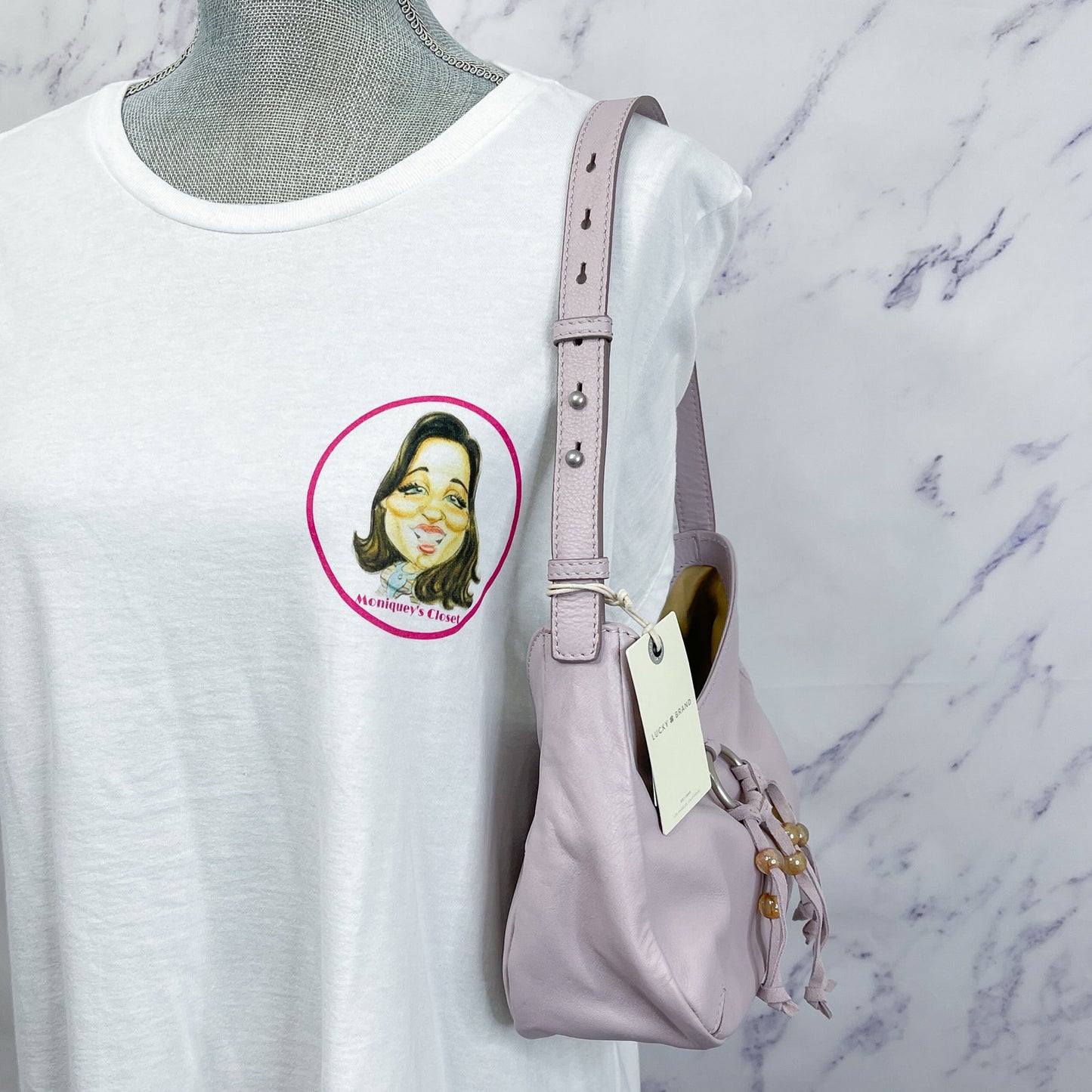 Lucky Brand | Mez Small Leather Shoulder Bag in Gray Lilac