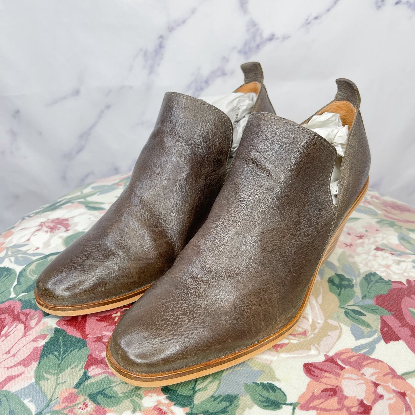 Lucky Brand | Victorey Brown Leather Ankle Bootie | 8.5