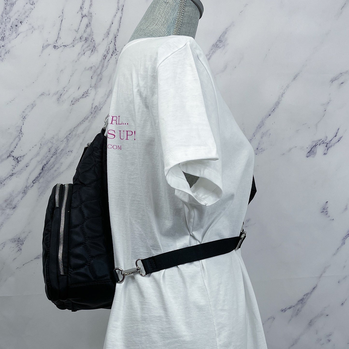 House of Harlow 1960 | Black Quilted Sling Bag / Crossbody