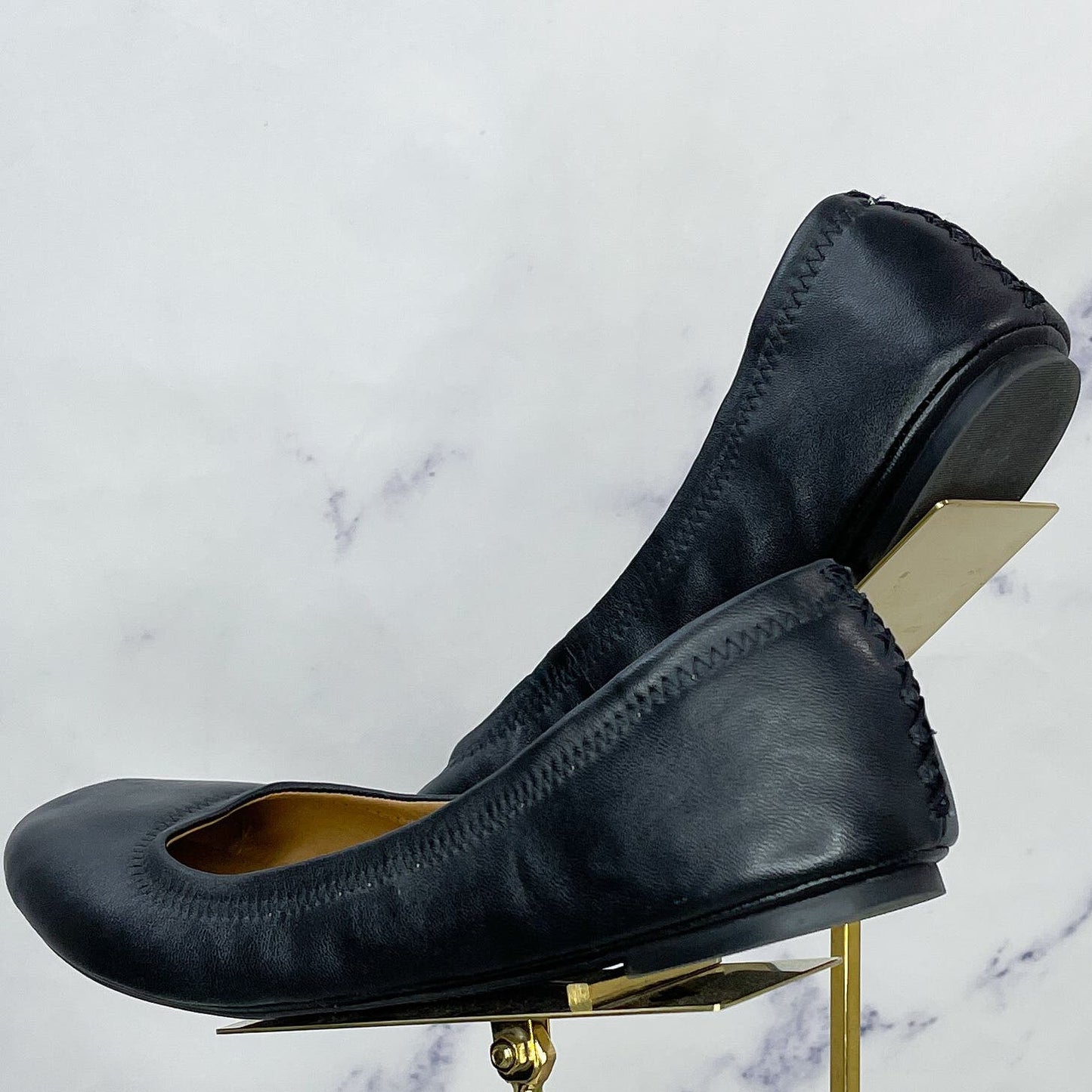 Lucky Brand | ‘Erin’ Black Leather Flats | 10