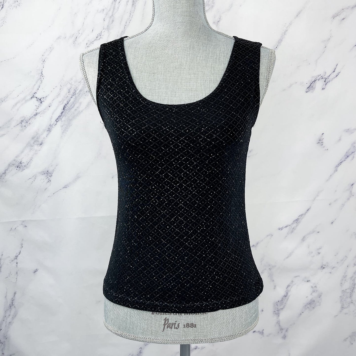 Onyx Nite | Black Metallic Cardigan and Tank Set | M