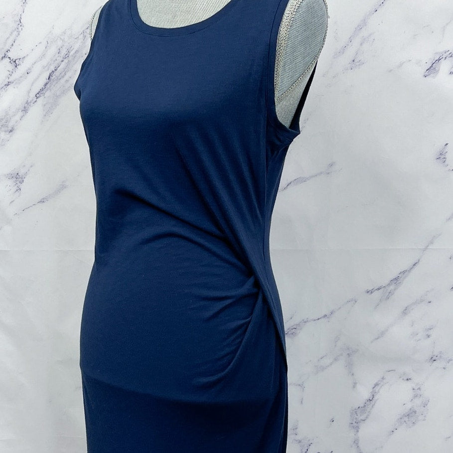 MICHAEL Michael Kors | Navy Sleeveless Faux Wrap Jersey Dress | M