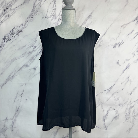 Sejour | Black Sleeveless Blouse | 14W