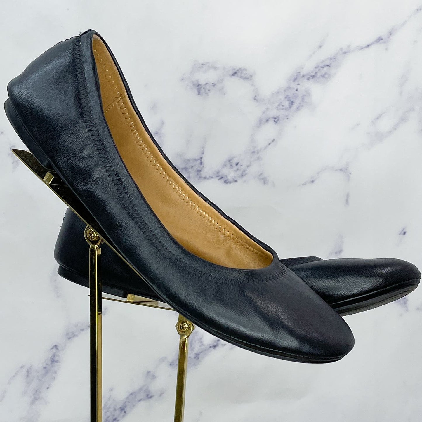 Lucky Brand | ‘Erin’ Black Leather Flats | 10