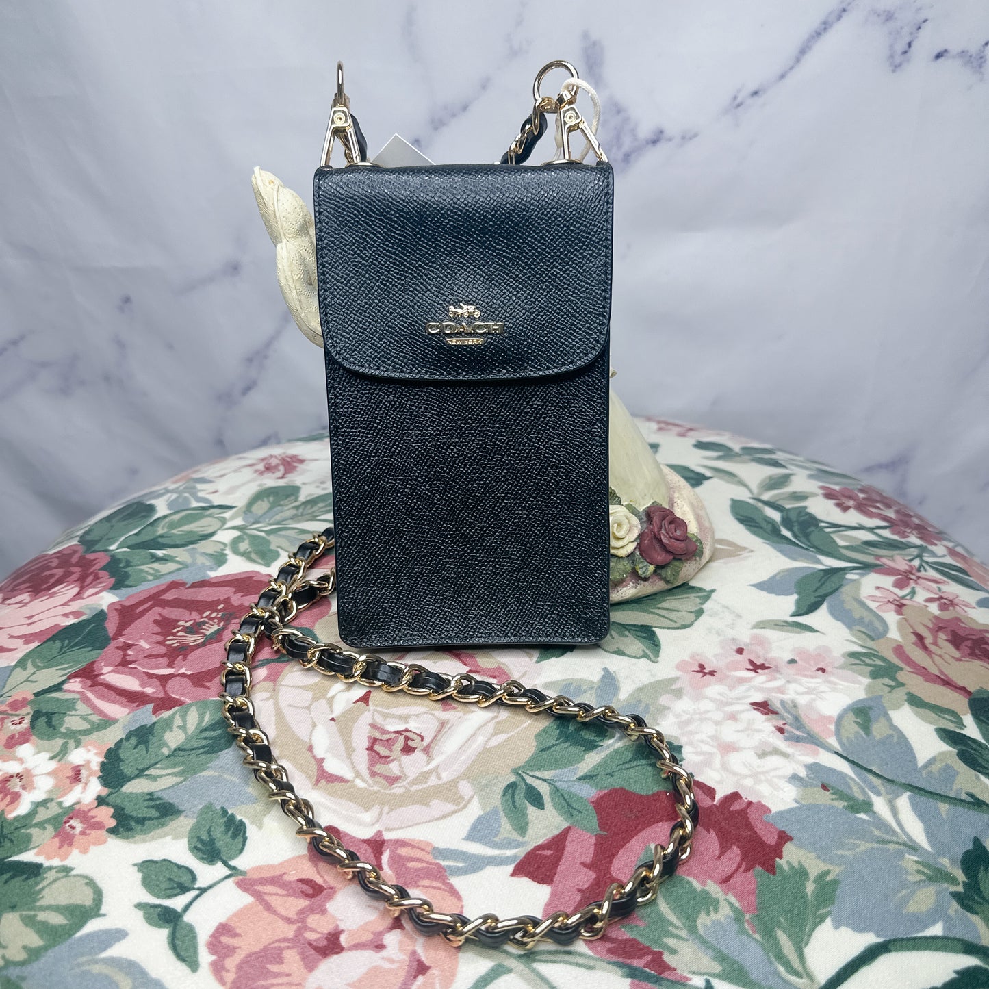 Coach | Black Leather Cell Phone Purse