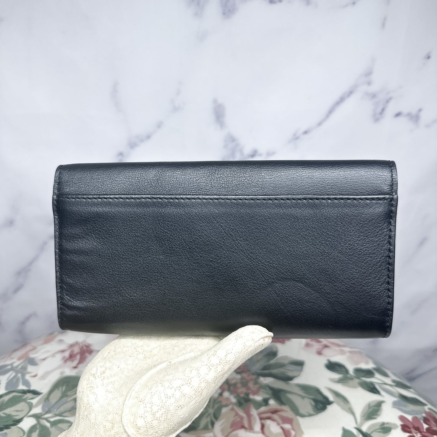Coach | Black Campbell Leather Buckle Slim Envelope Wallet
