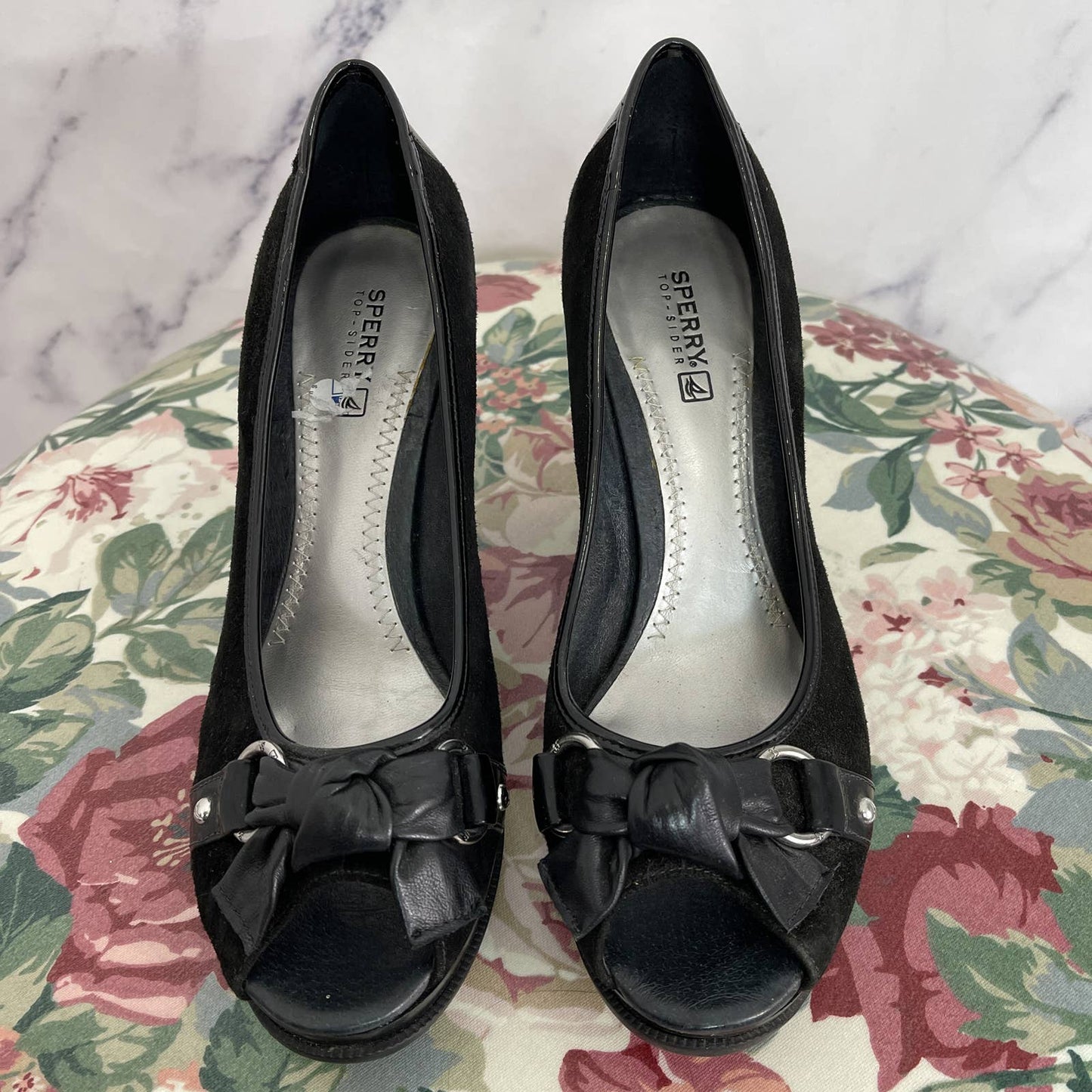 Sperry Top Sider  | Silverside Black Suede Open-Toe