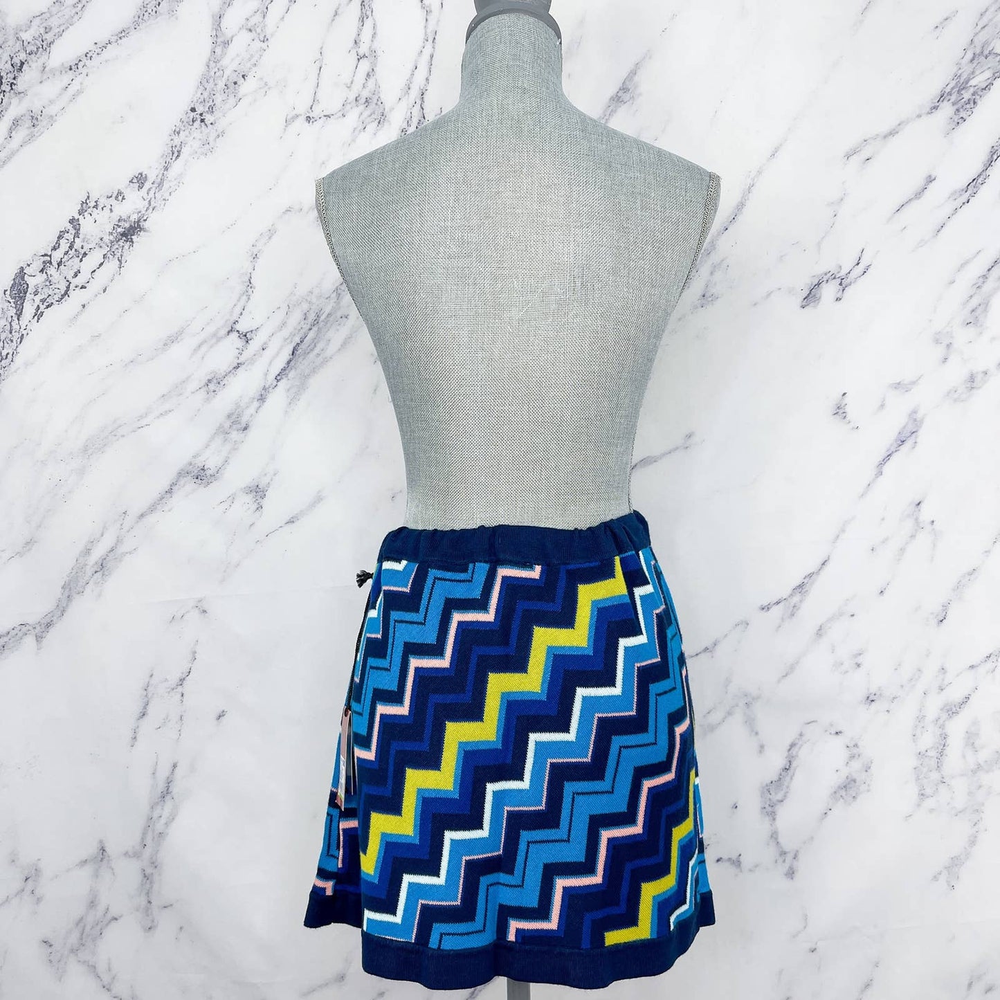 Missoni x Target | Blue Knit Chevron Zig Zag Mini Skirt | Sz L