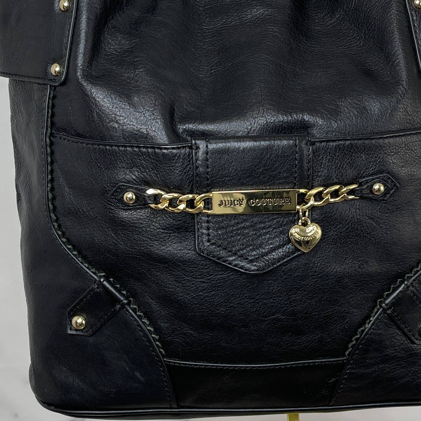 Juicy Couture | Black Leather Shopper Tote