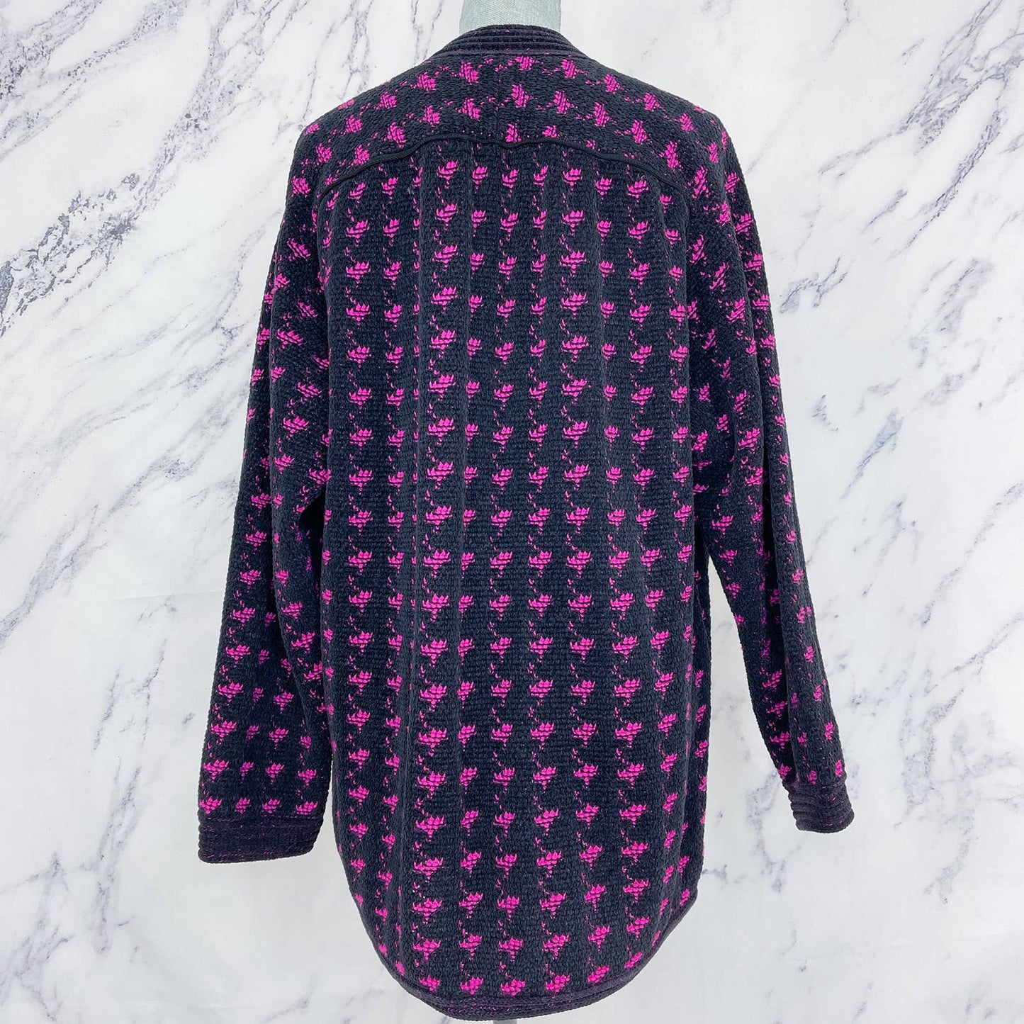 Emanuel Ungaro Parallele Paris | Black & Pink Cardigan Sweater | Sz 10