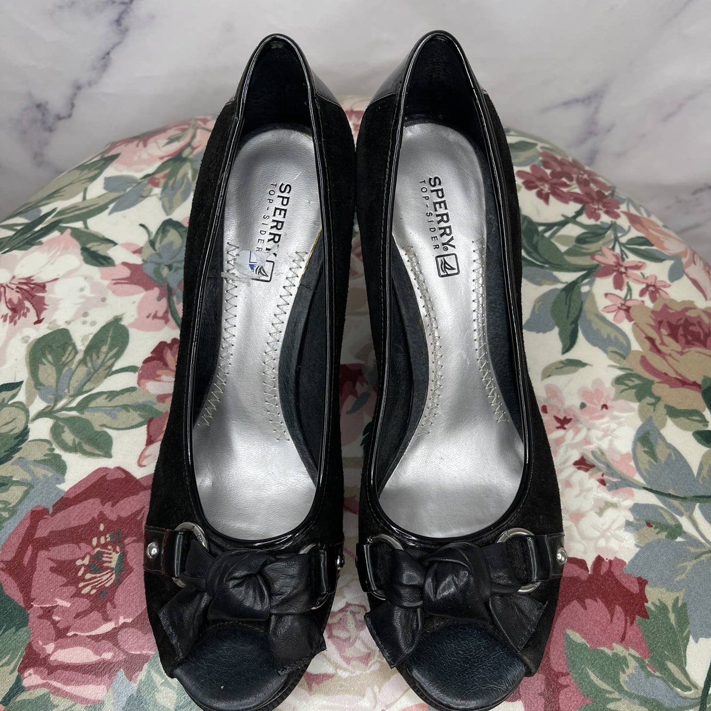 Sperry Top Sider  | Silverside Black Suede Open-Toe
