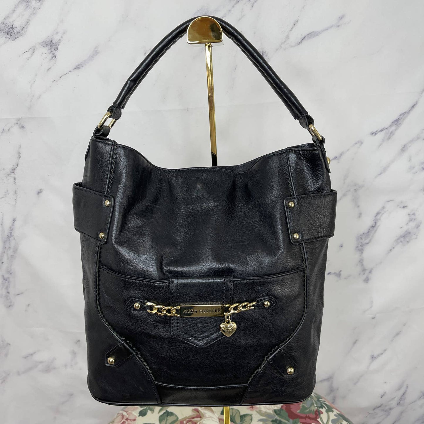 Juicy Couture | Black Leather Shopper Tote