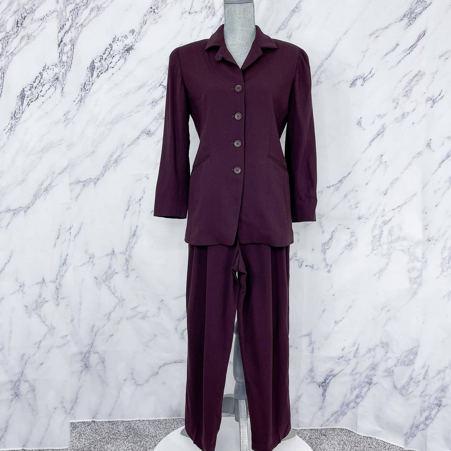 Emanuel | Emanuel Ungaro | Petite Wool Pleated Trouser Pants | Sz 6P 6/40