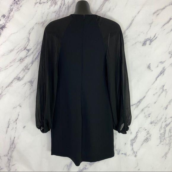 Robert Rodriguez | Techno Crepe illusion Dress | Black | Size 4