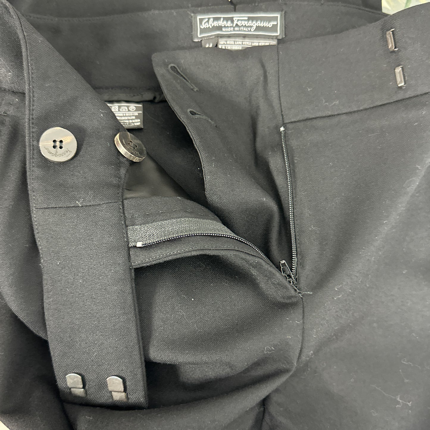 Salvatore Ferragamo | Black Wool Pants | Sz IT 44/ US 12