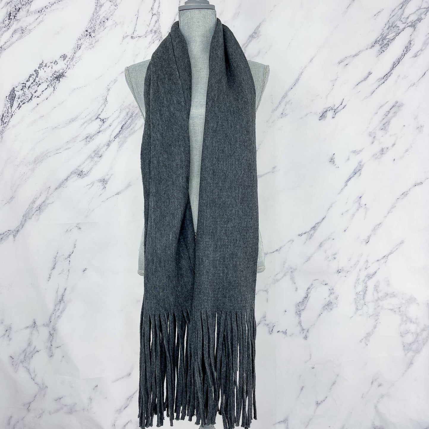Lucky Brand | Dark Grey Solid Brushed Scarf