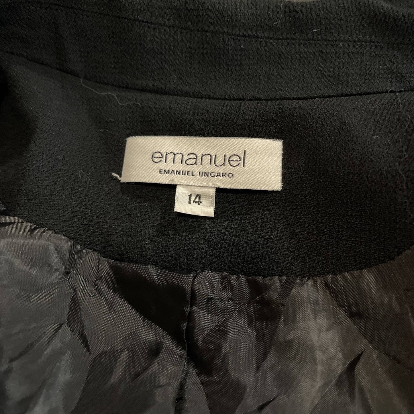 Emanuel Ungaro | Black Wool Classic Blazer/Suit Coat | Sz 14