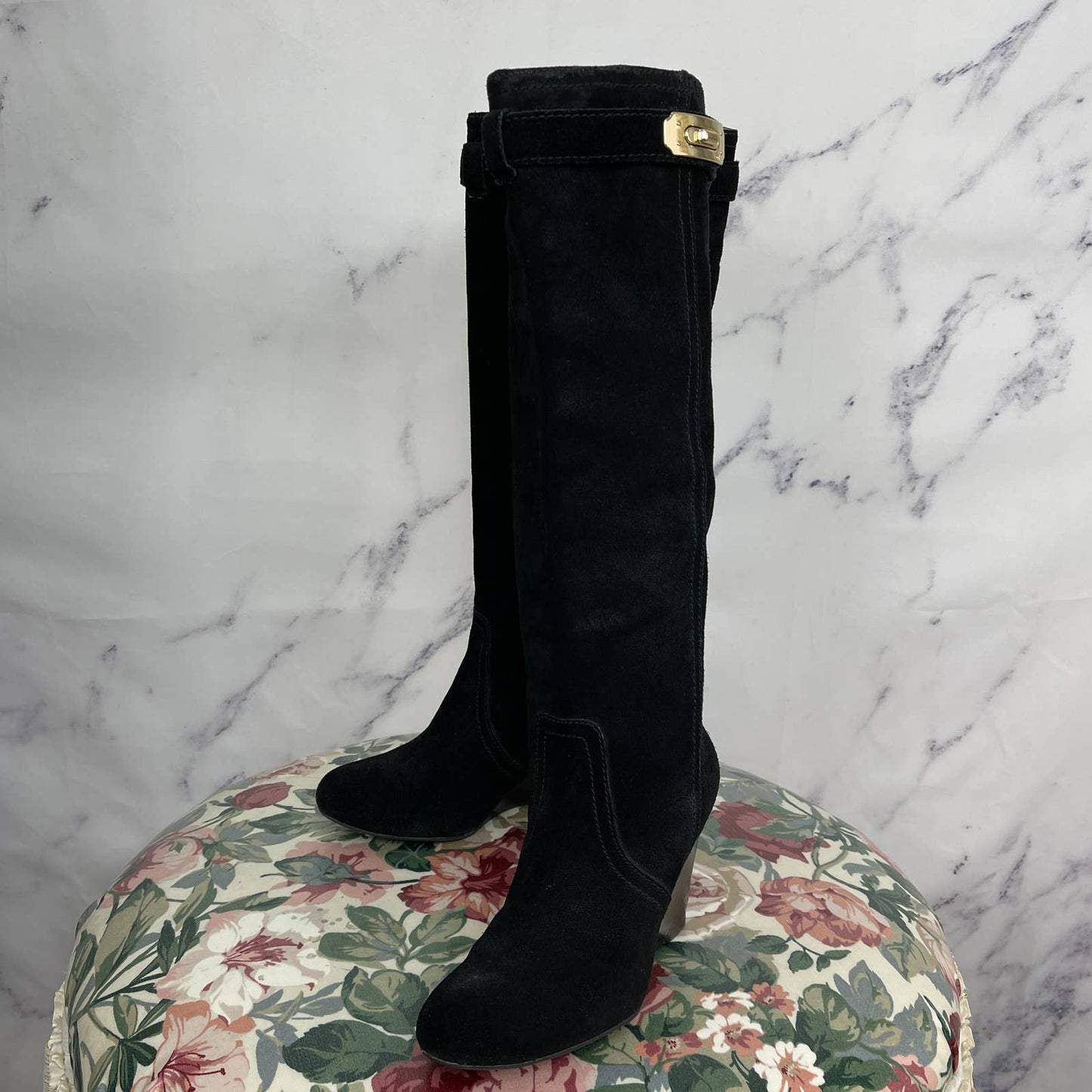 Coach | Angie Suede Wedge Heel Knee Length Boots